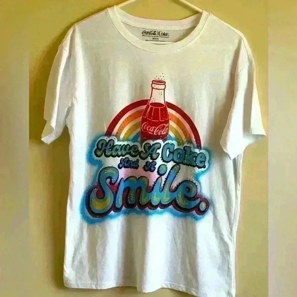 Coca Cola “Have A Coke And A Smile” White T-shirt - Woman’s Size Small - Picture 1 of 7